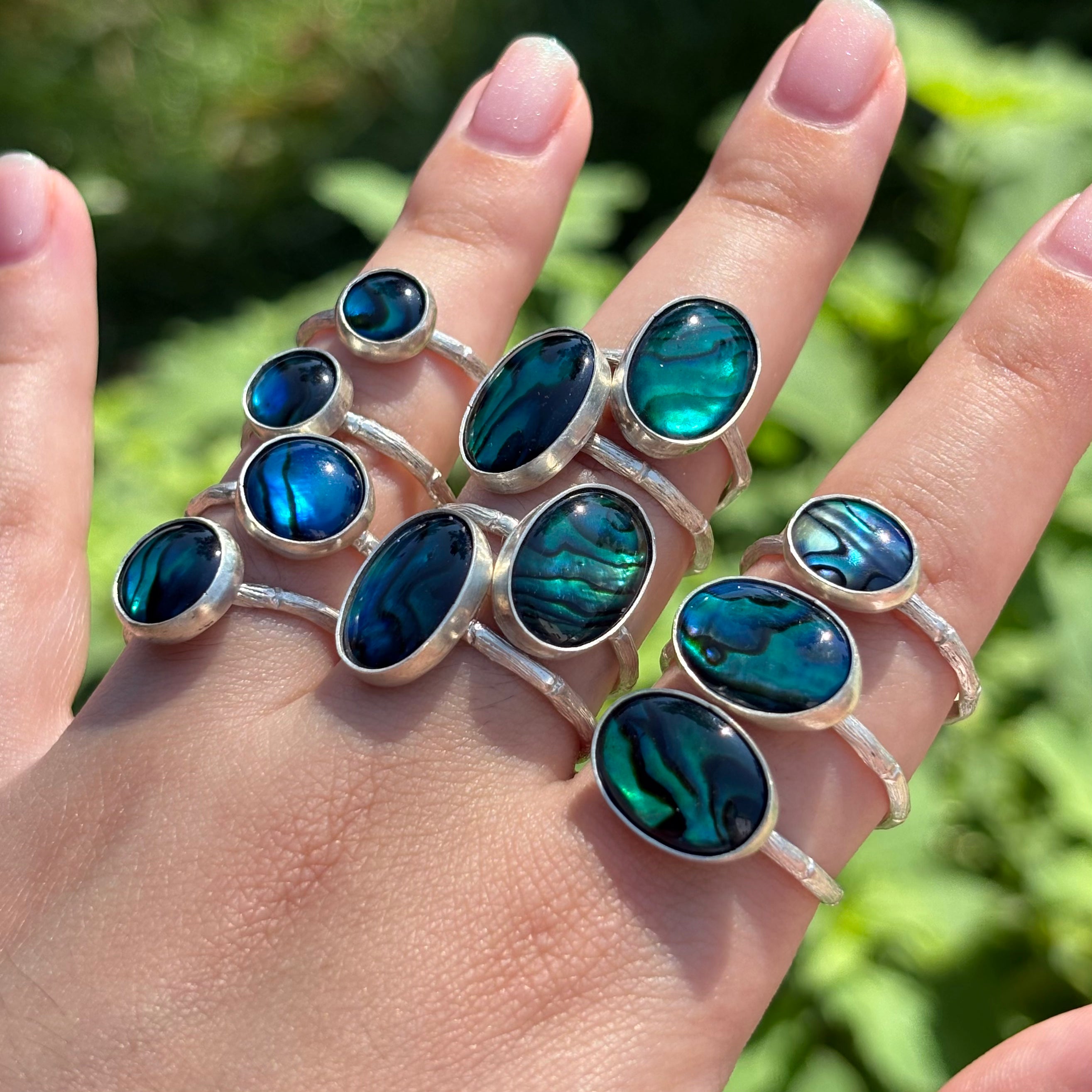 Abalone Bamboo Ring (Small Oval)