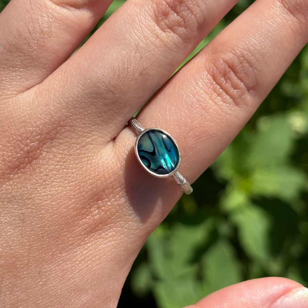 Abalone Bamboo Ring (Small Oval)