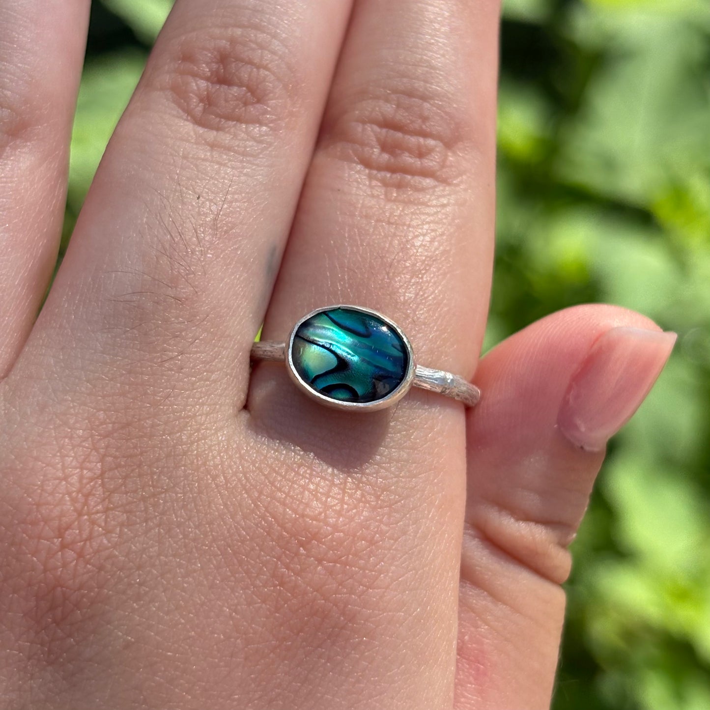 Abalone Bamboo Ring (Small Oval)