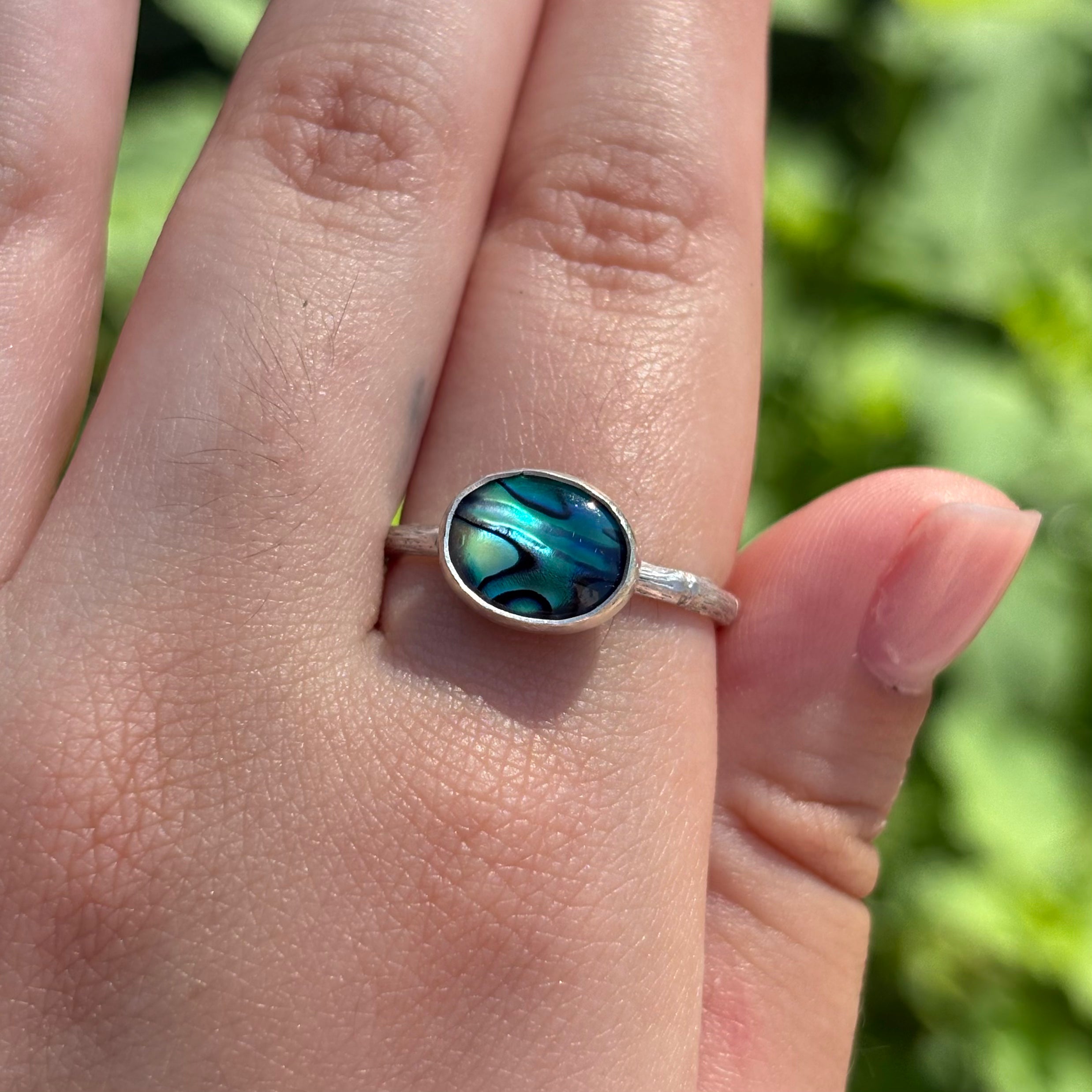 Abalone Bamboo Ring (Small Oval)