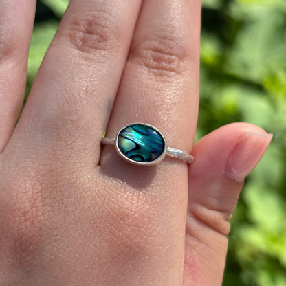 Abalone Bamboo Ring (Small Oval)