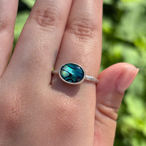 Abalone Bamboo Ring (Small Oval)