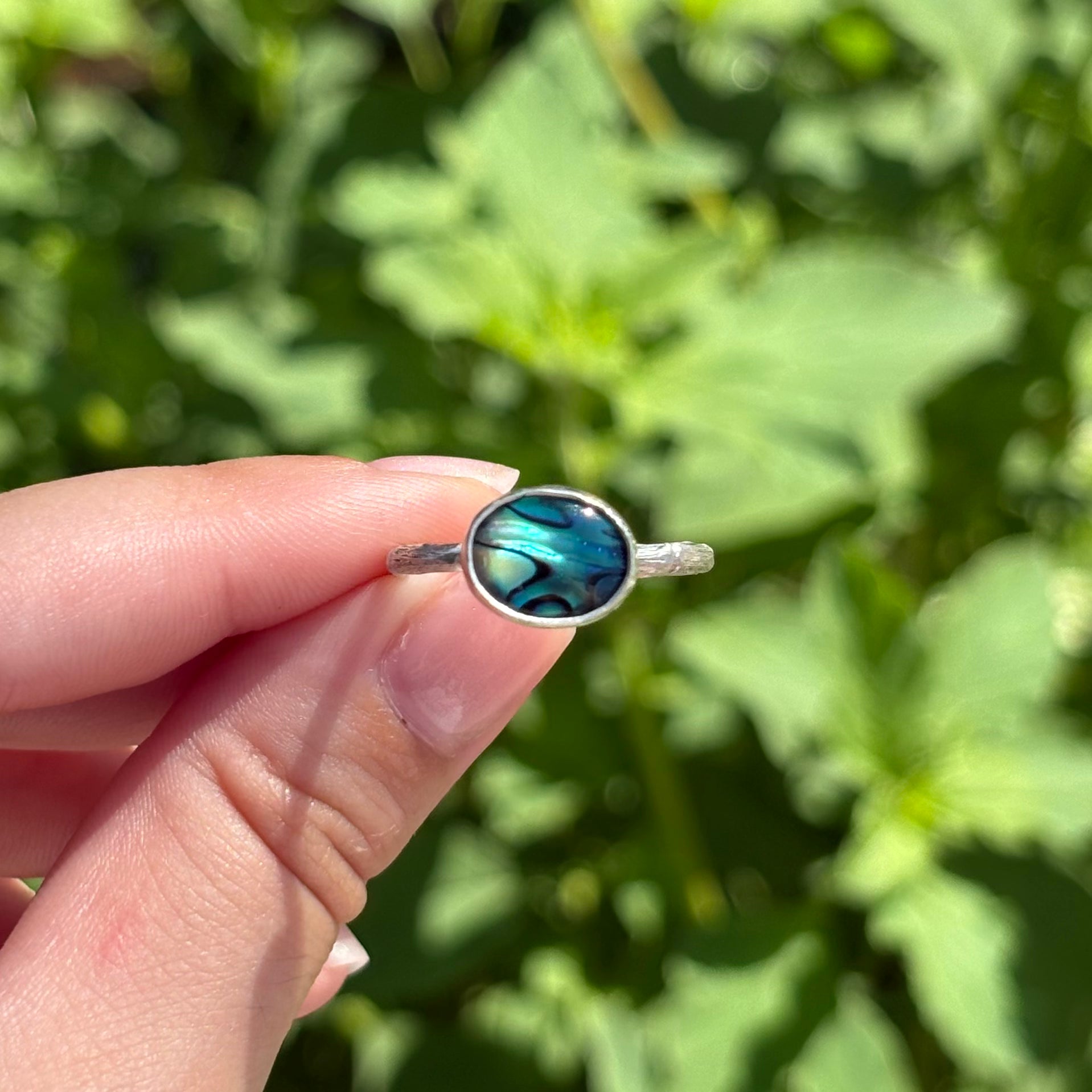 Abalone Bamboo Ring (Small Oval)