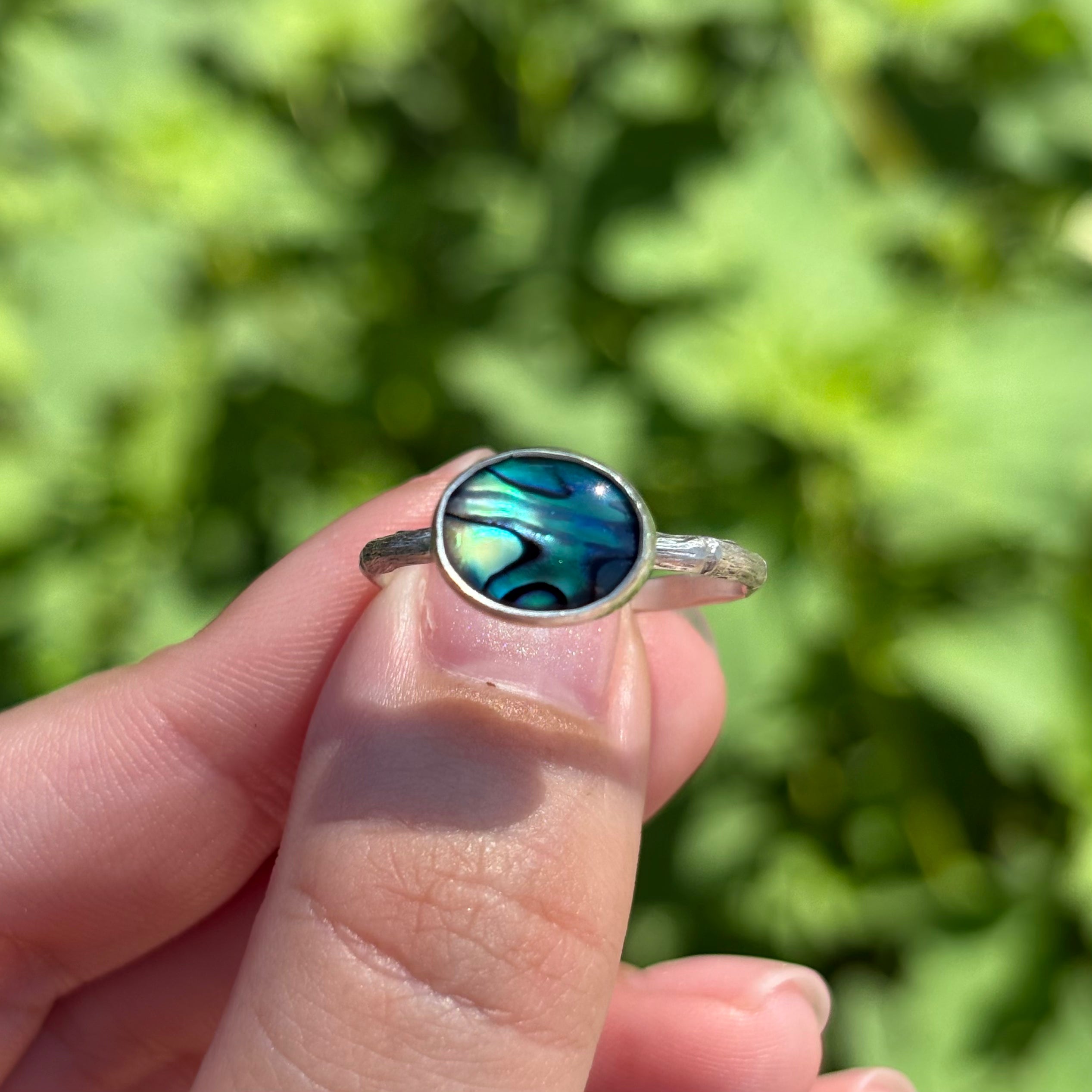 Abalone Bamboo Ring (Small Oval)
