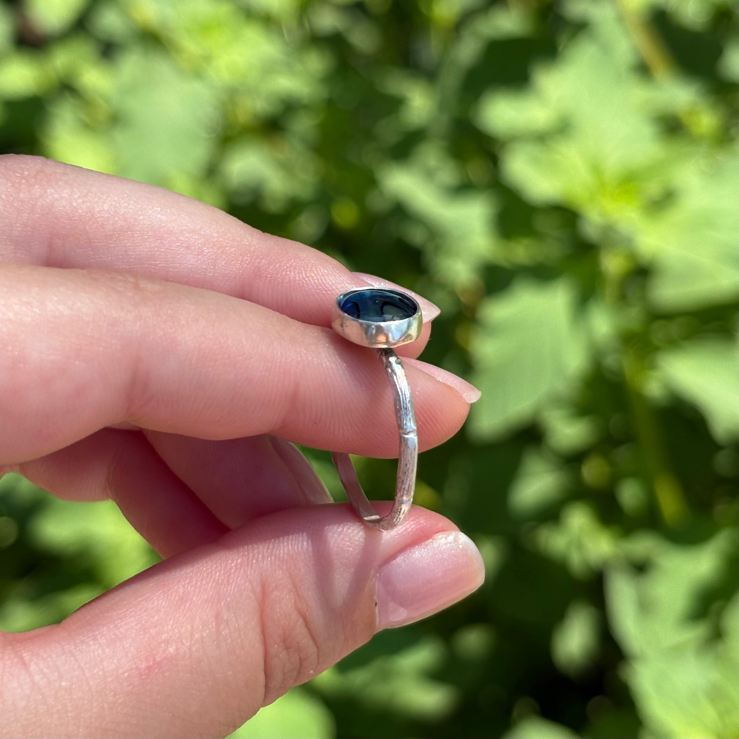 Abalone Bamboo Ring (Small Oval)