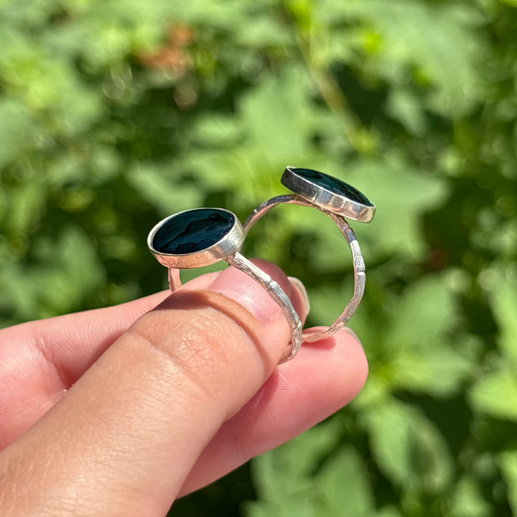 Abalone Bamboo Ring (Large Horizontal Oval)