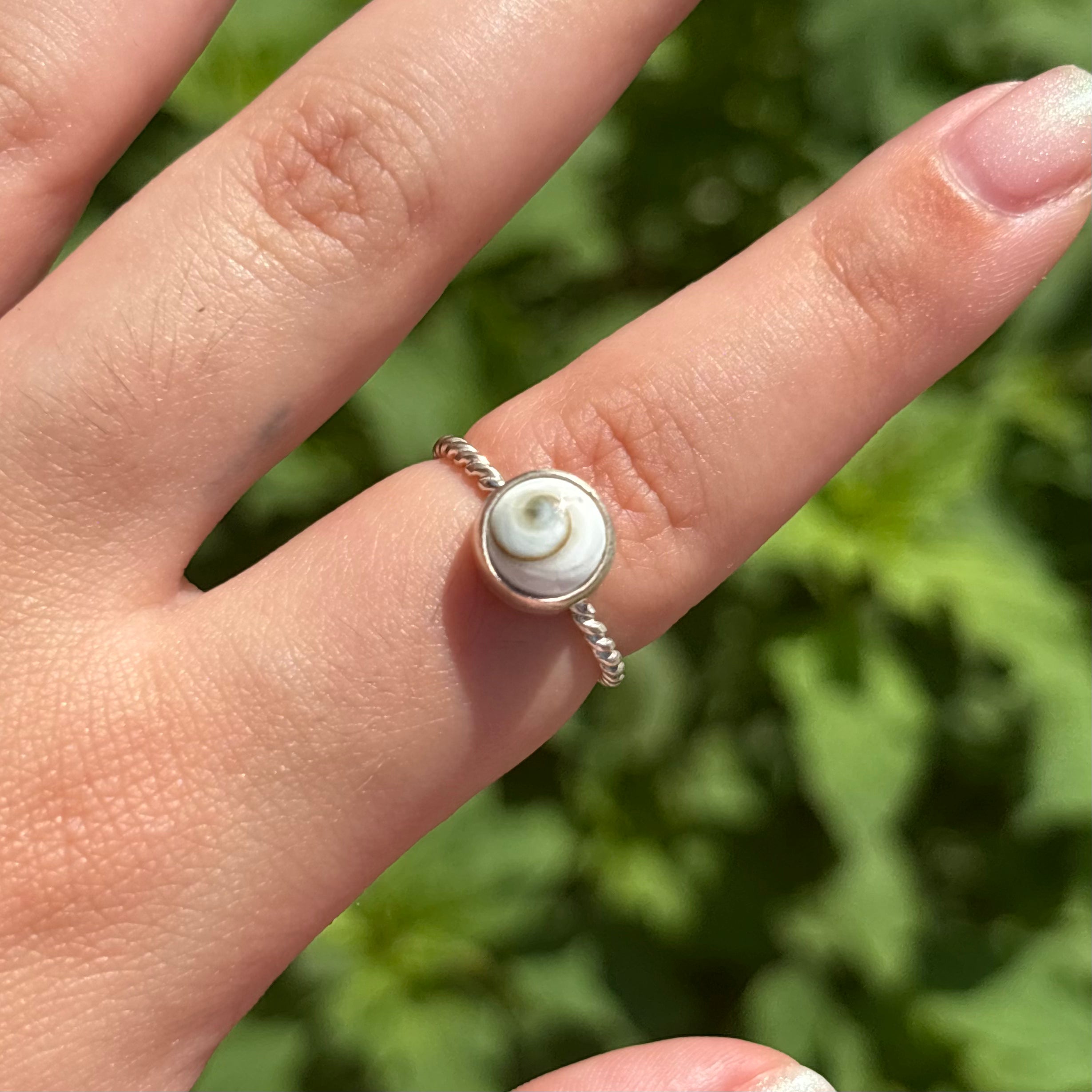 Spiral Shell Twisted Rope Ring