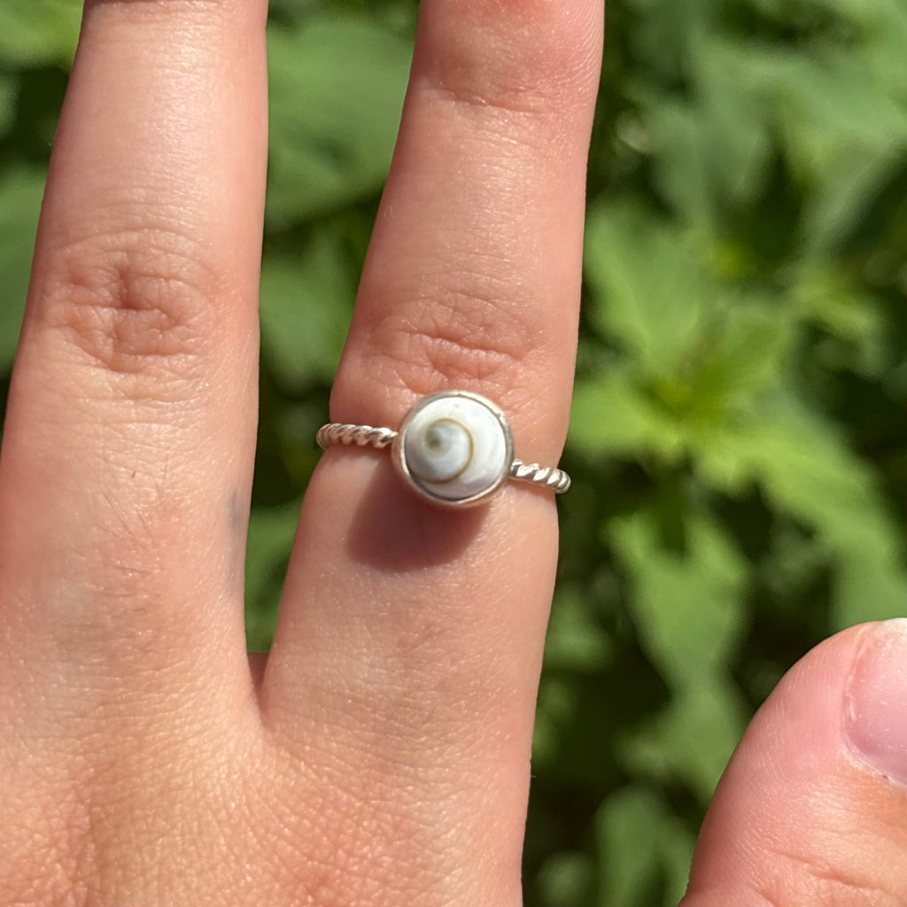 Spiral Shell Twisted Rope Ring