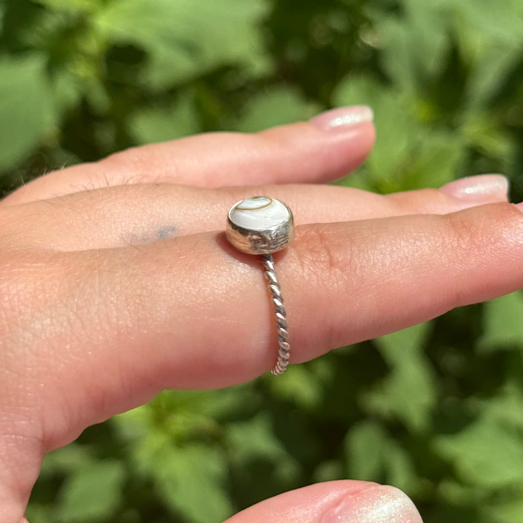Spiral Shell Twisted Rope Ring