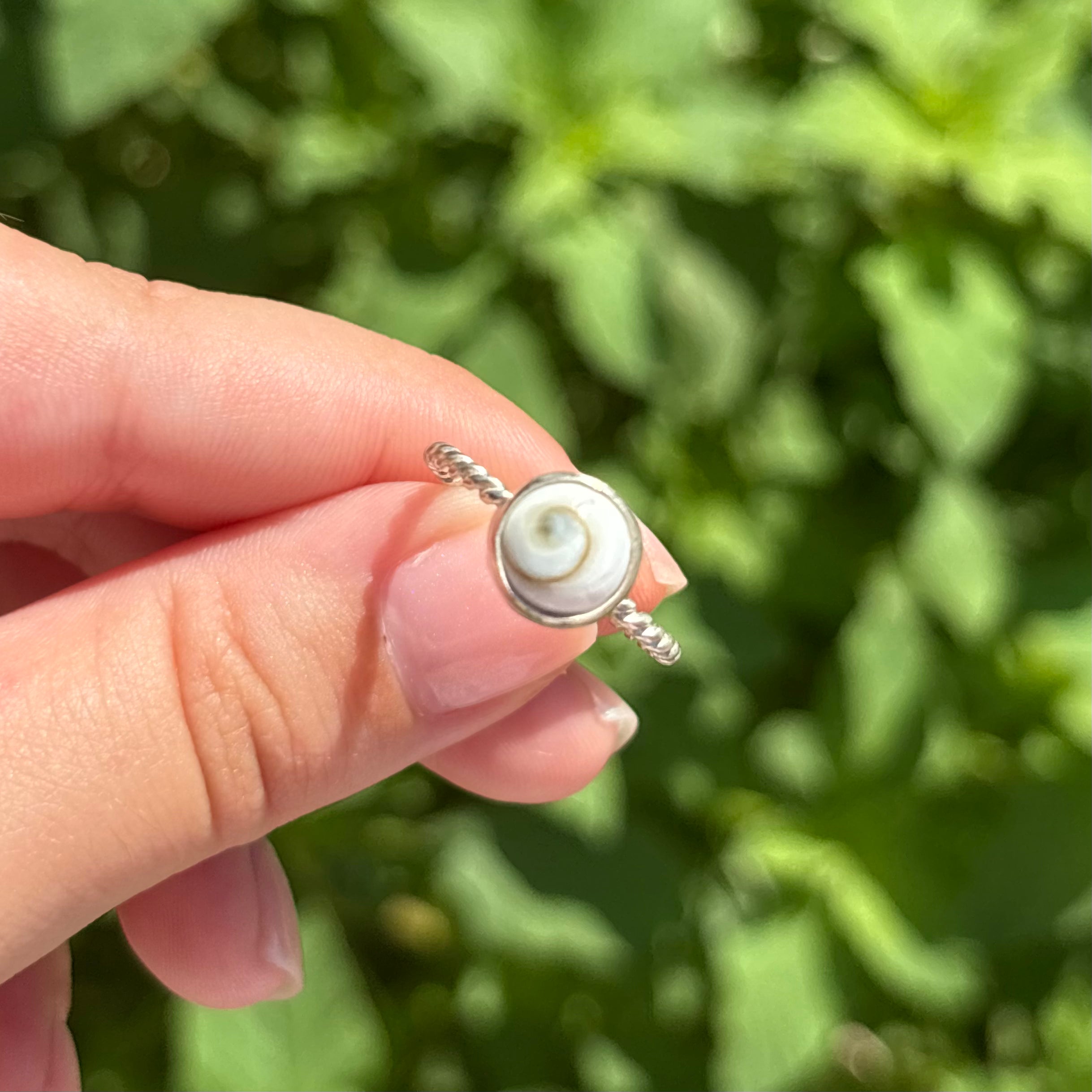 Spiral Shell Twisted Rope Ring