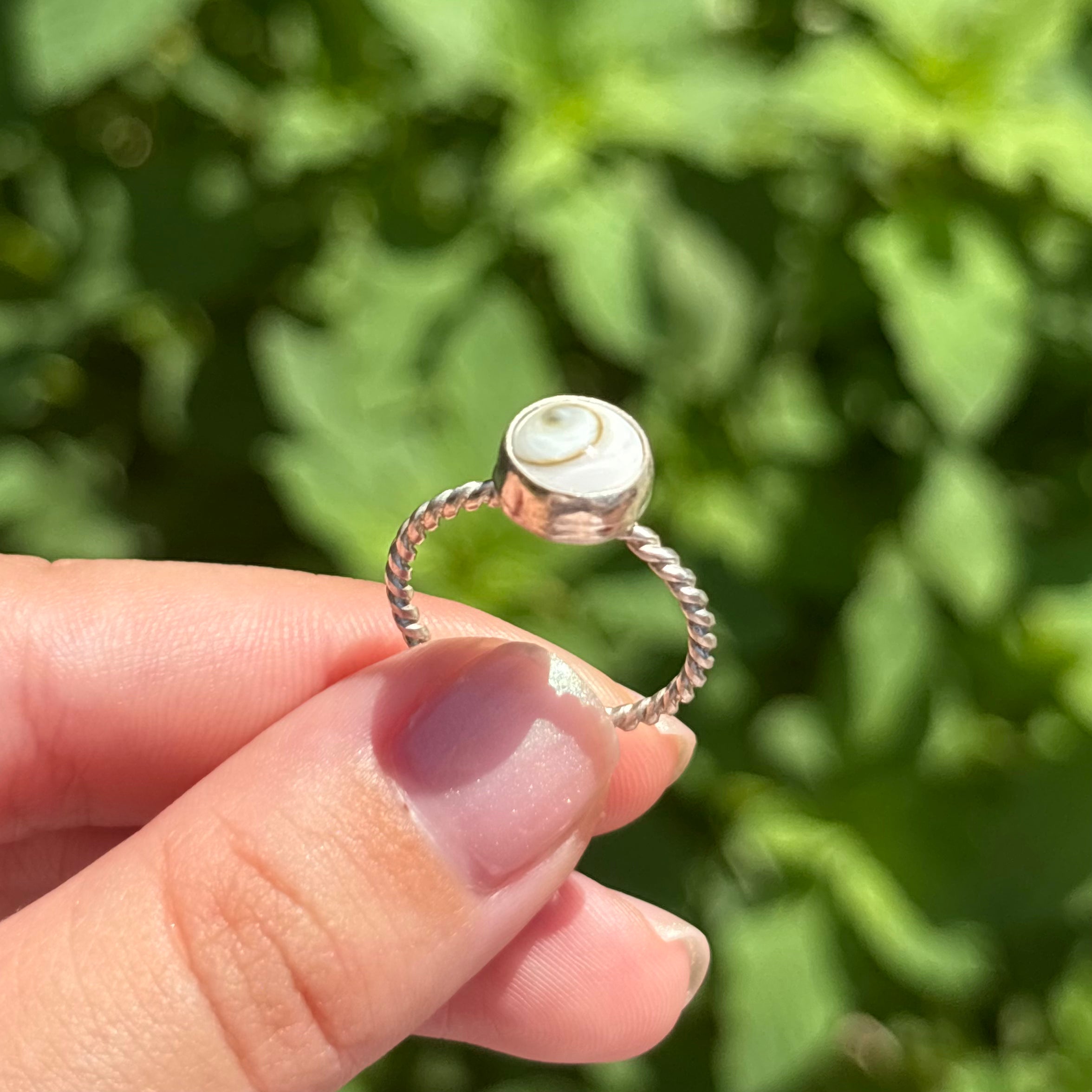 Spiral Shell Twisted Rope Ring