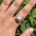 Spiral Shell Twisted Rope Ring with Halo