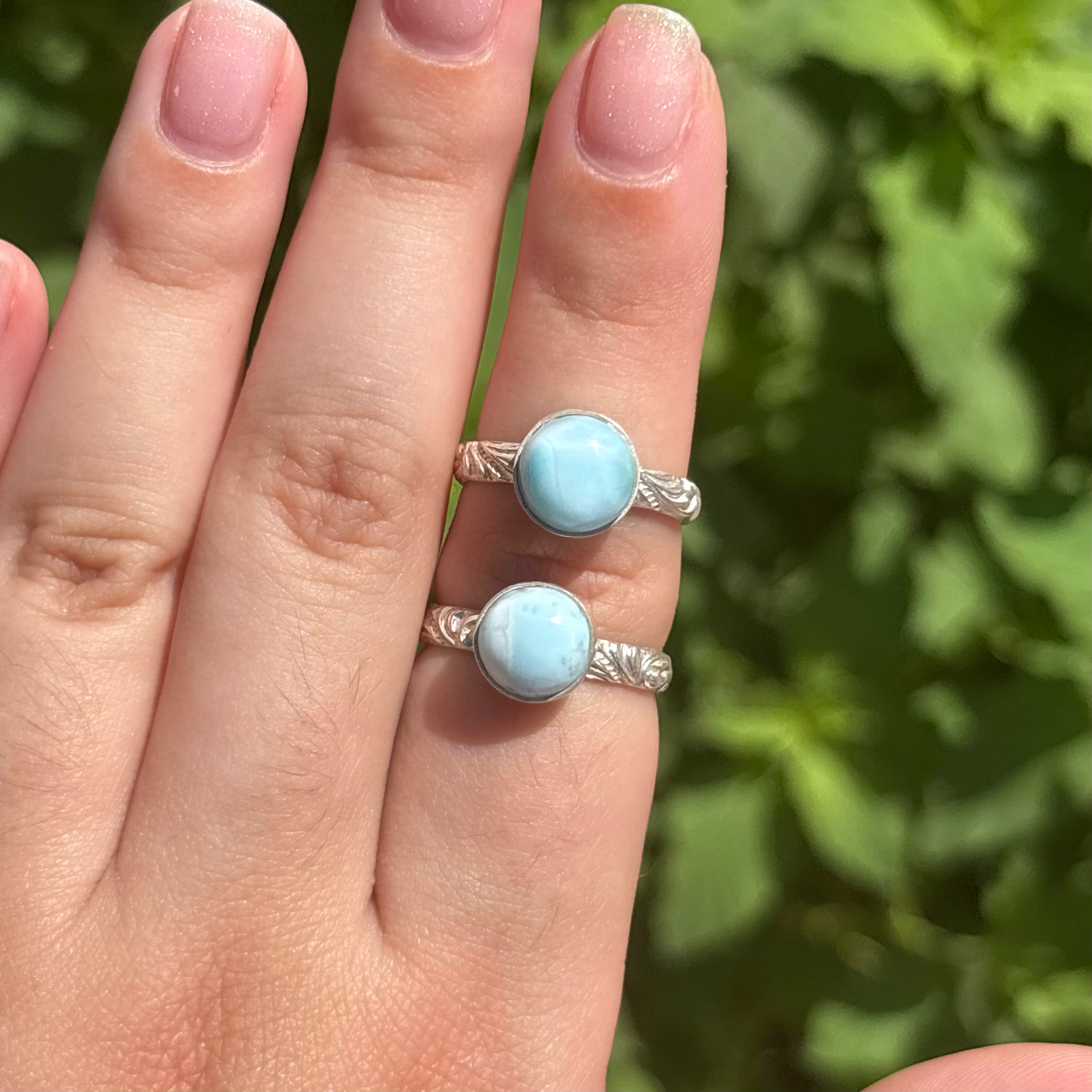 Larimar Ring (Small Circle)