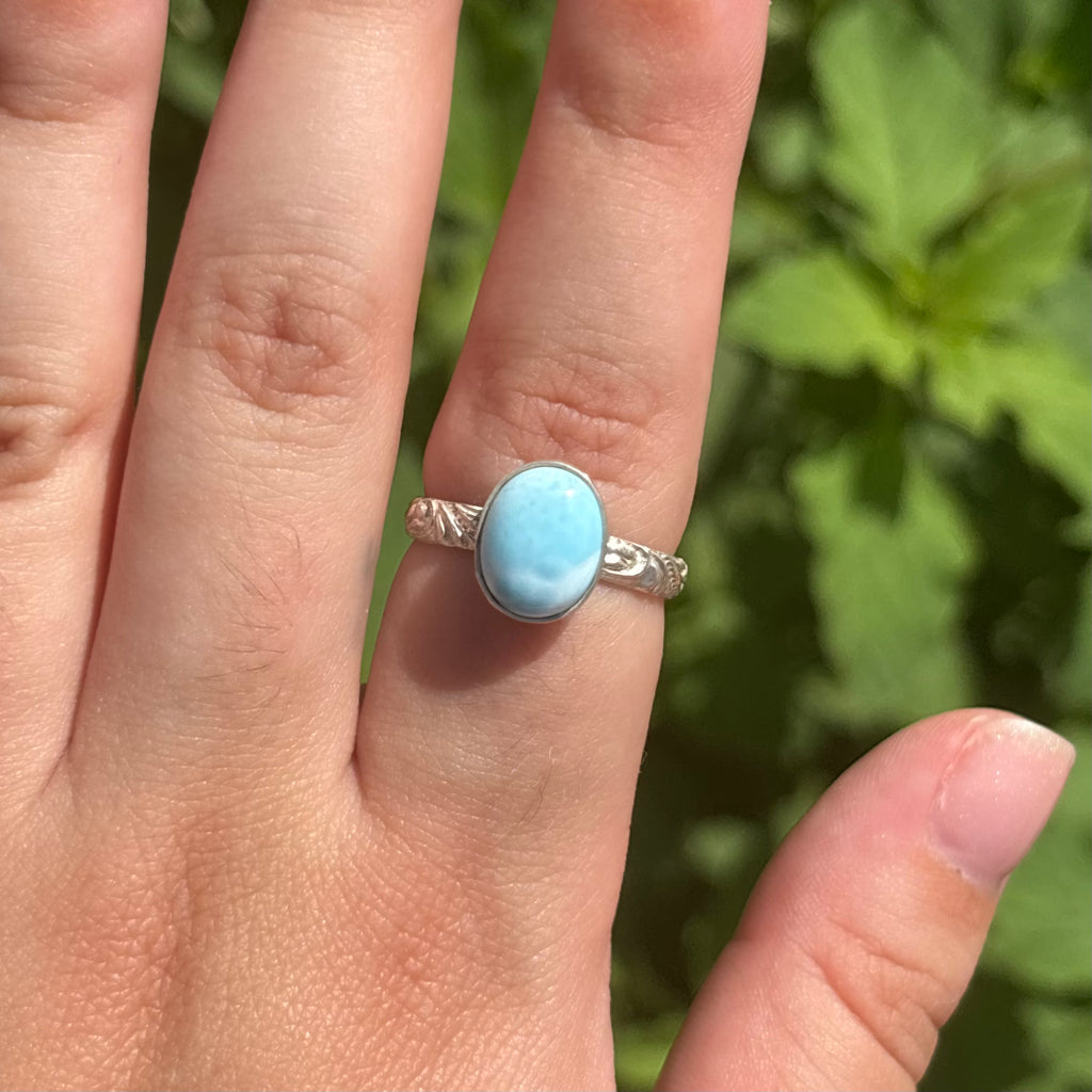 Larimar Ring (Vertical Oval)