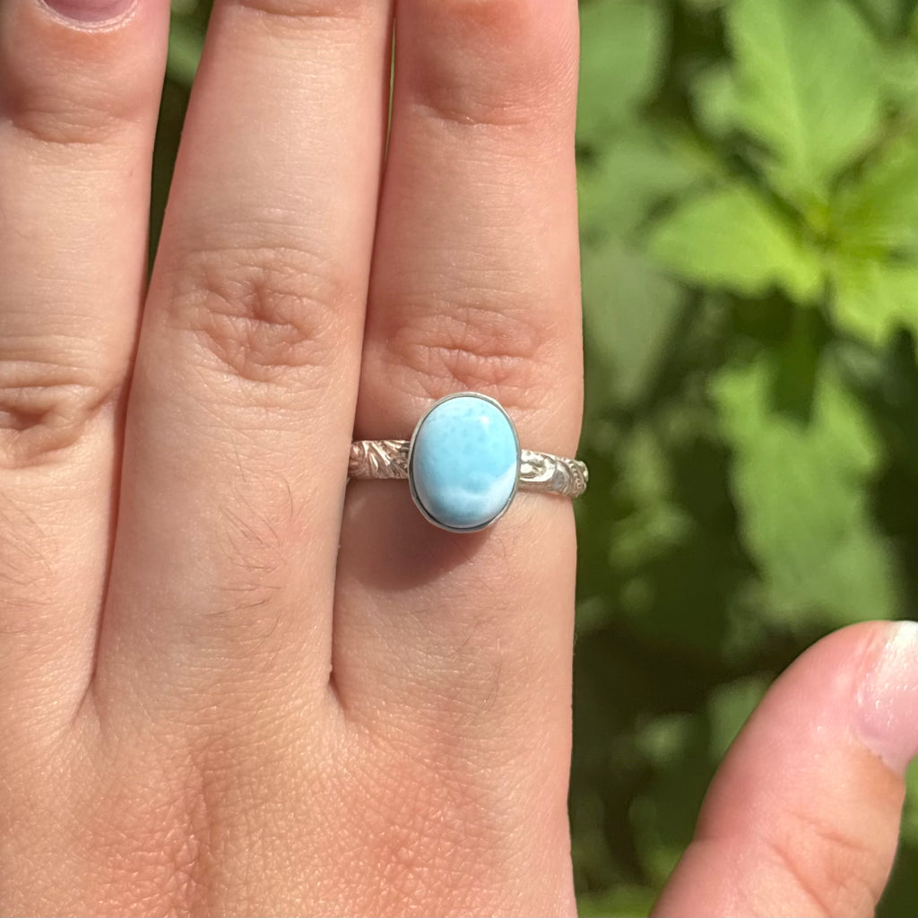 Larimar Ring (Vertical Oval)