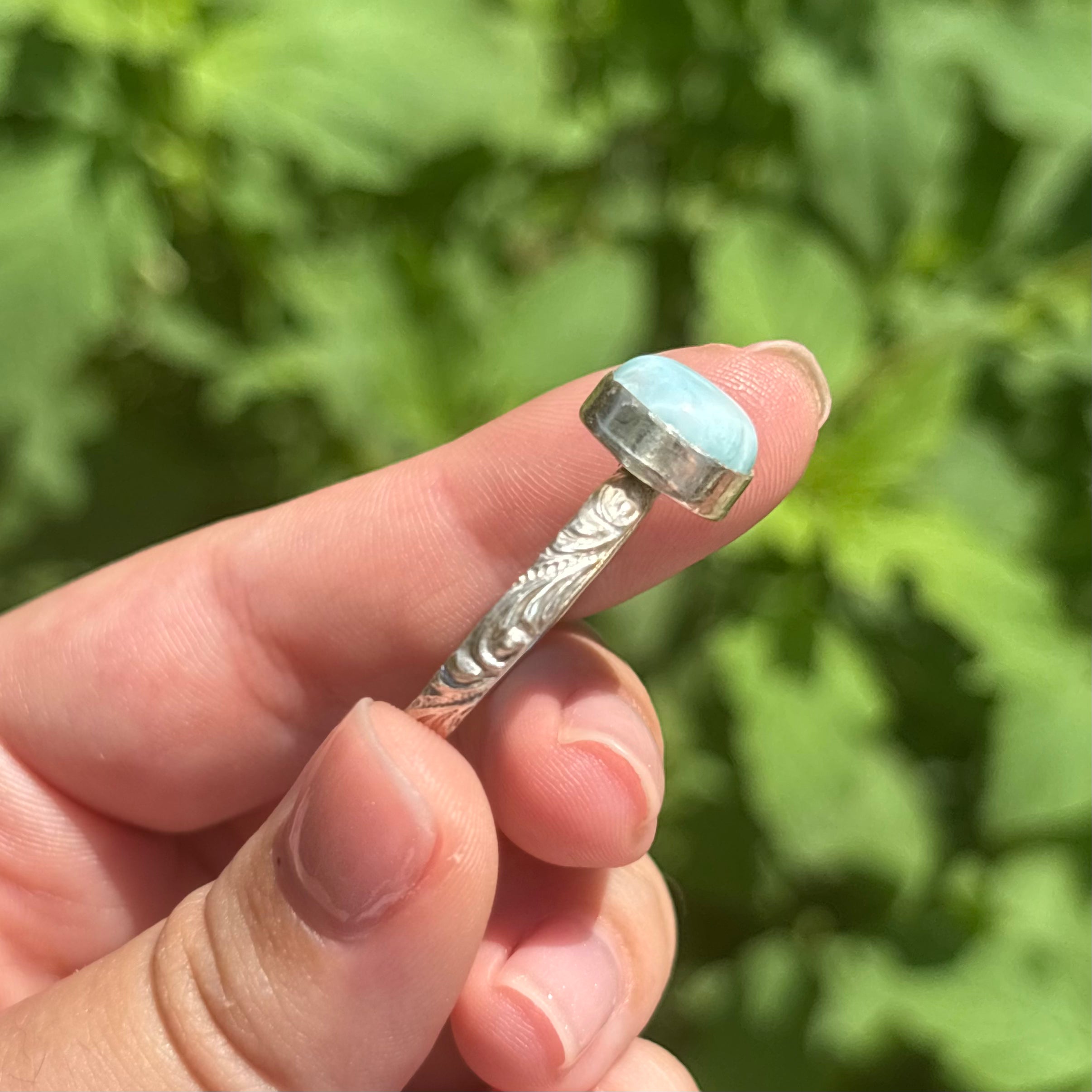 Larimar Ring (Vertical Oval)