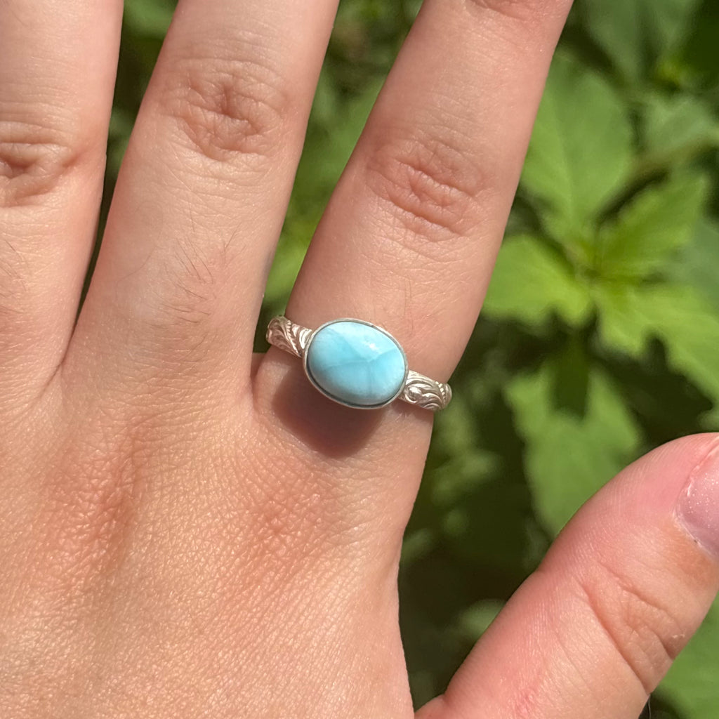 Larimar Ring (Horizontal Oval)