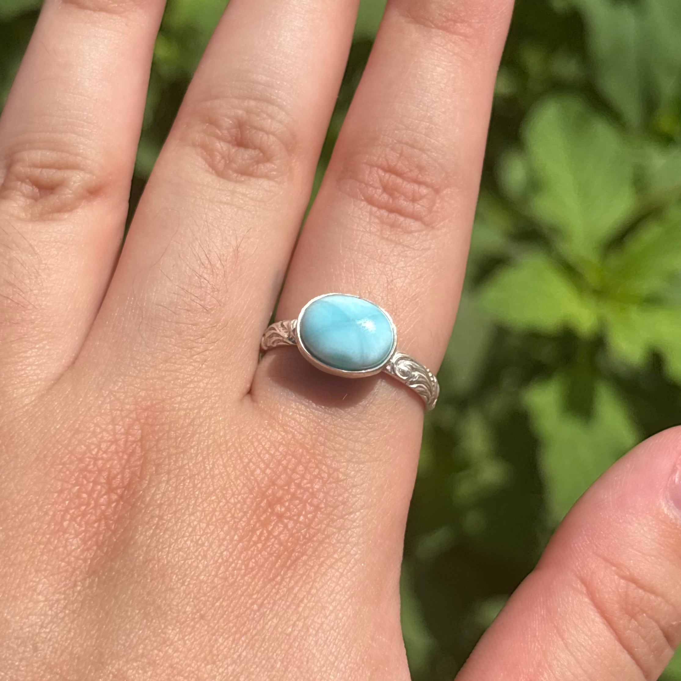 Larimar Ring (Horizontal Oval)