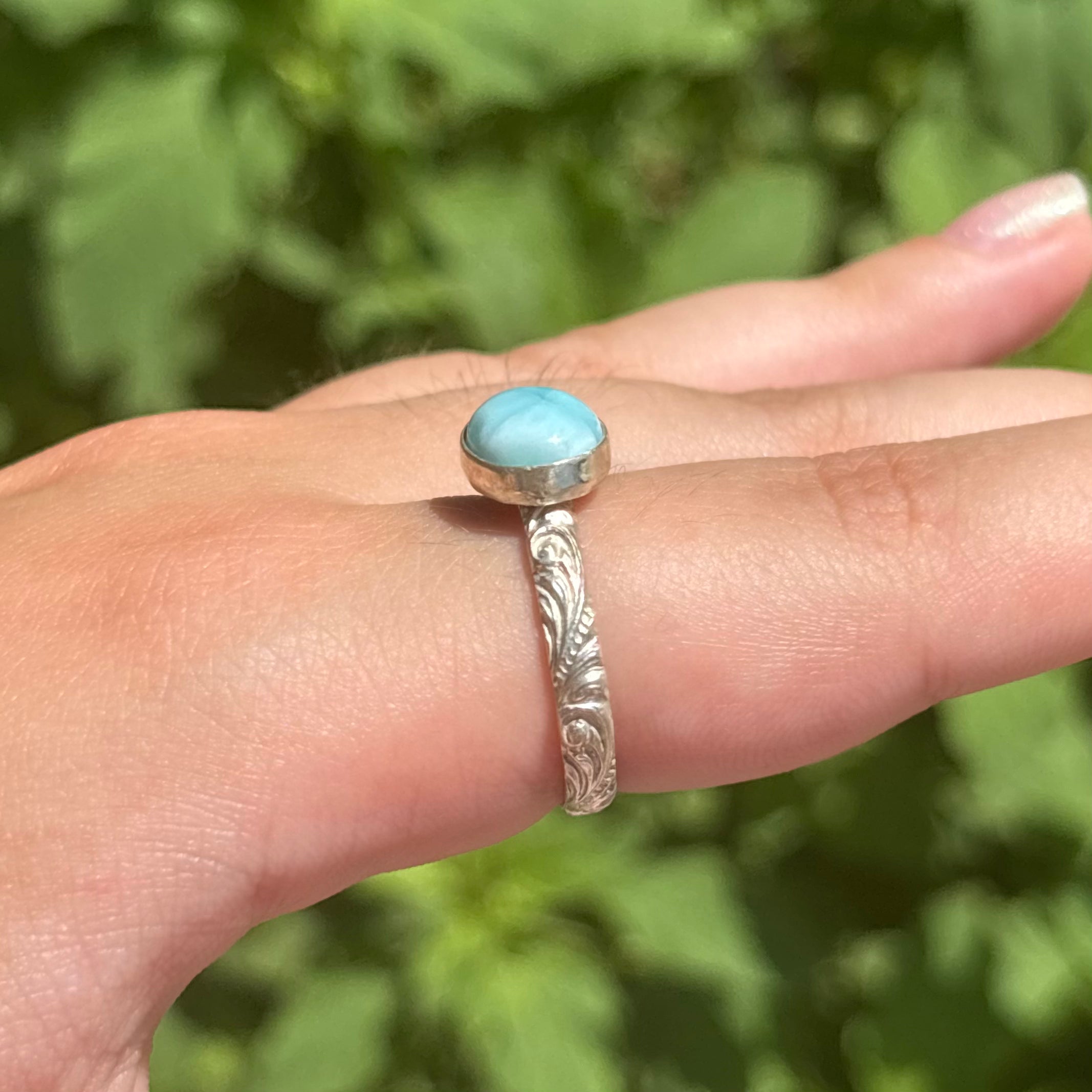 Larimar Ring (Horizontal Oval)