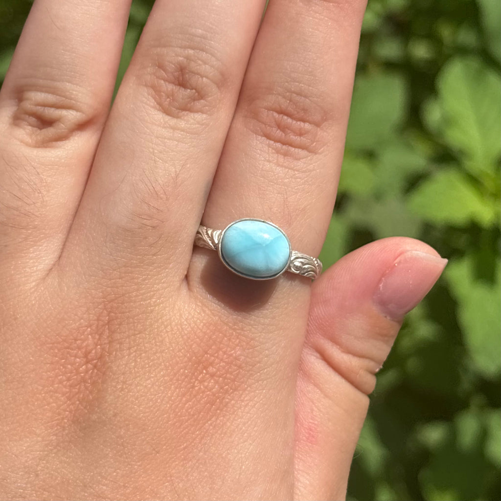 Larimar Ring (Horizontal Oval)