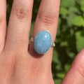 Aquamarine Wave Ring (Very Large Oval)