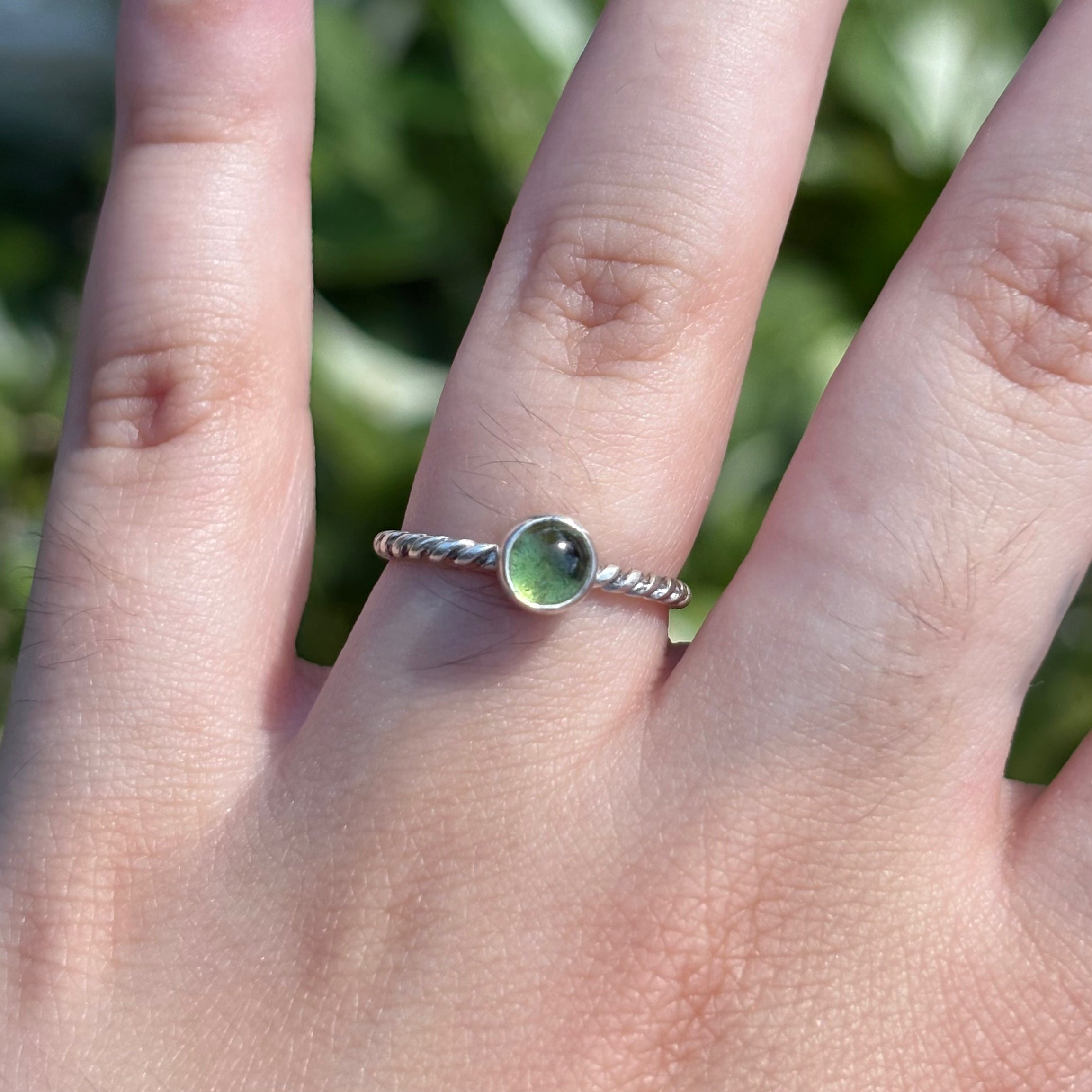 Peridot Twisted Rope Ring