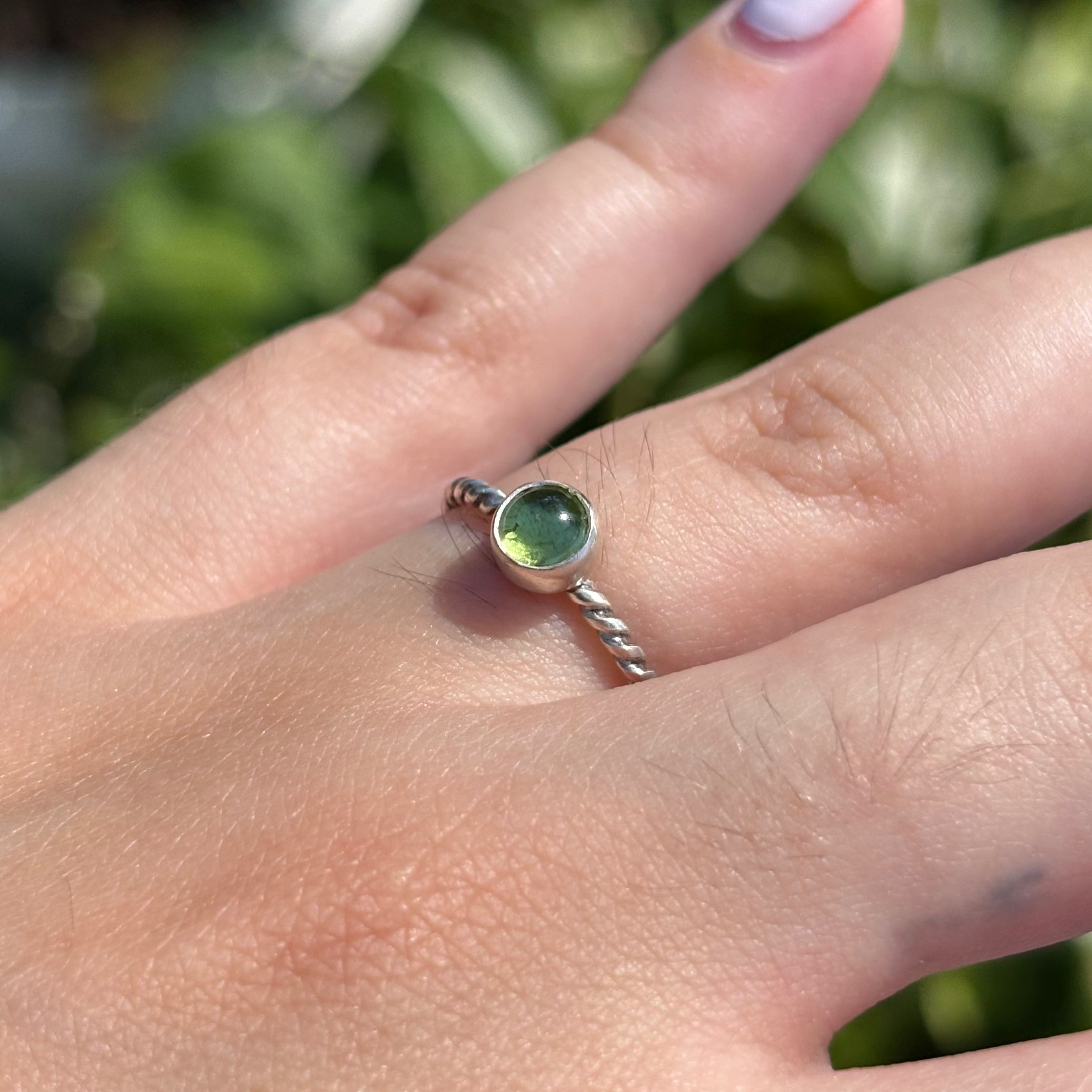 Peridot Twisted Rope Ring