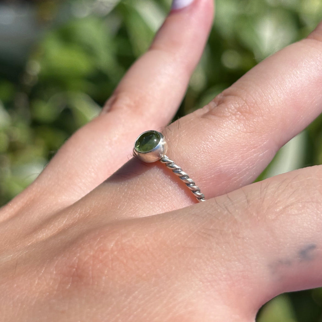 Peridot Twisted Rope Ring