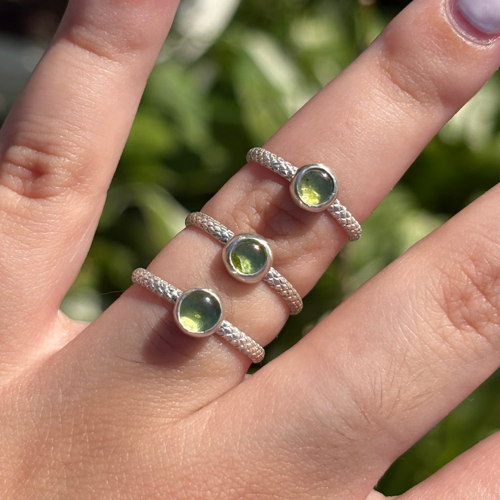 Peridot Snake Ring