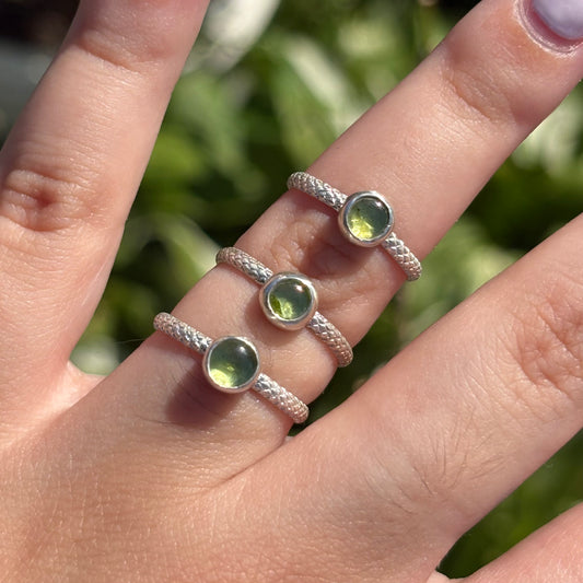Peridot Snake Ring