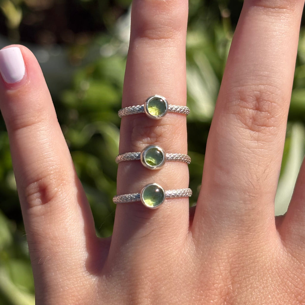 Peridot Snake Ring