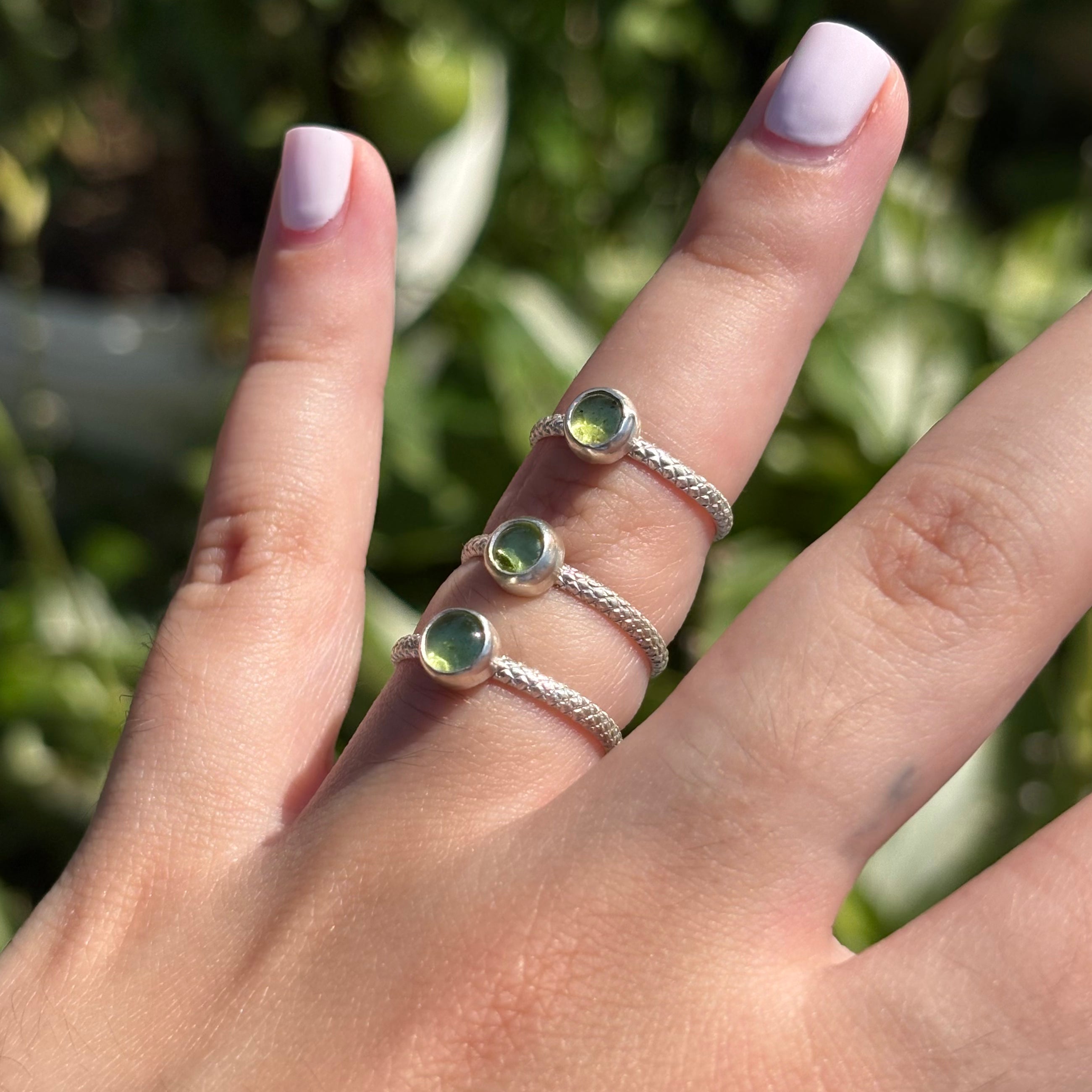 Peridot Snake Ring