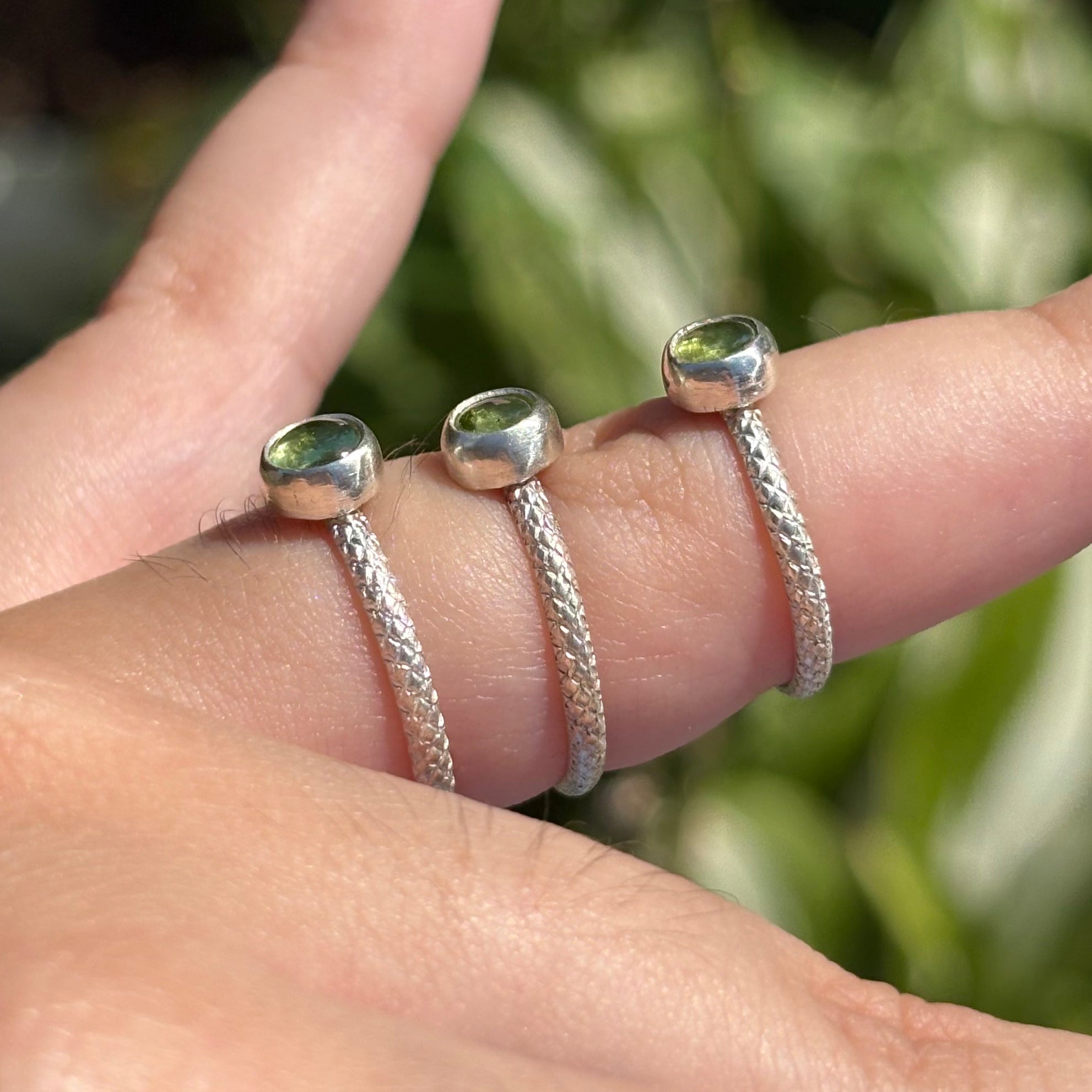 Peridot Snake Ring