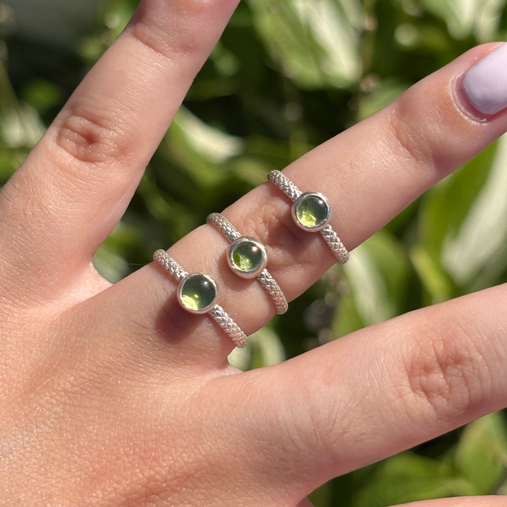Peridot Snake Ring