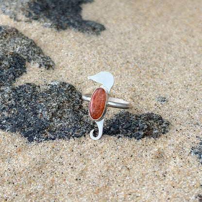 Sunstone Seahorse Ring