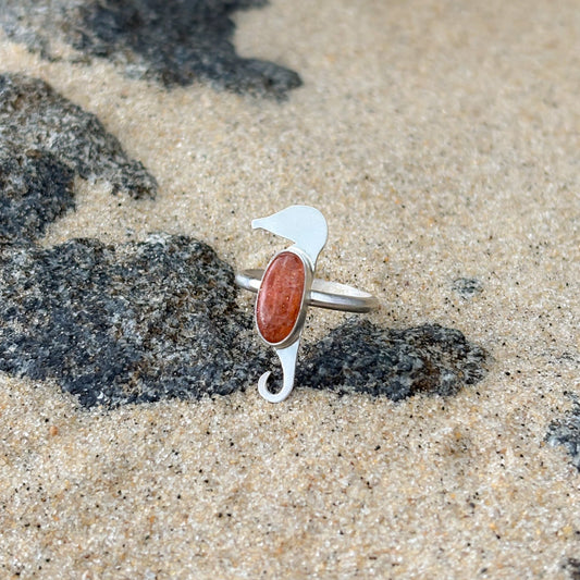 Sunstone Seahorse Ring