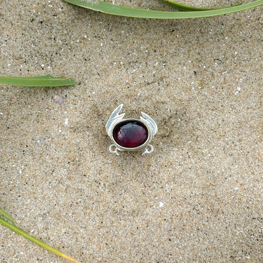 Garnet Crab Ring