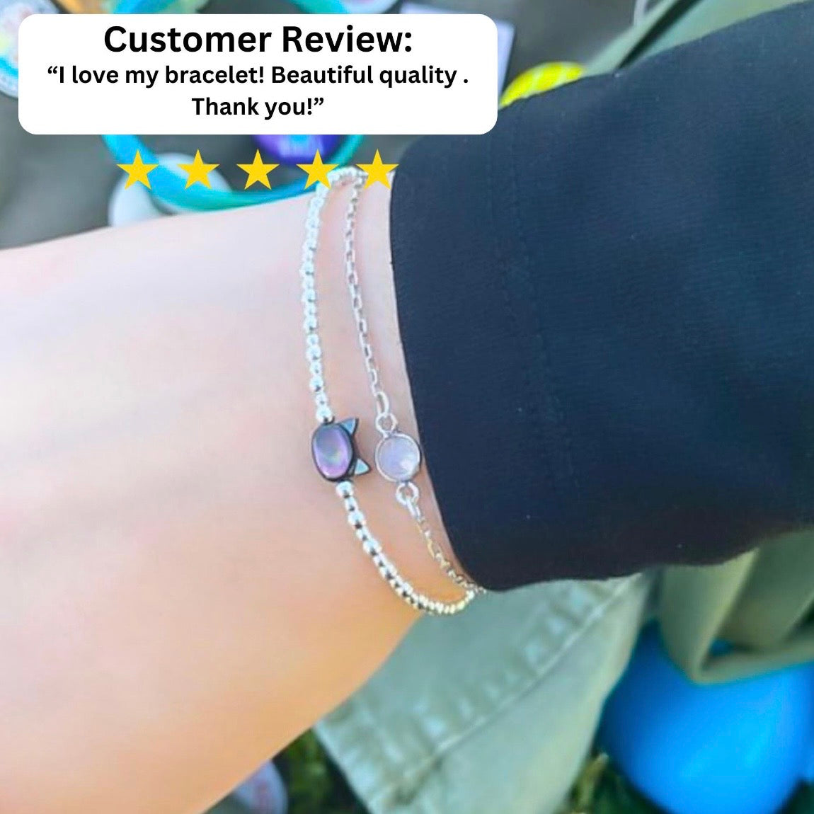 Mother of Pearl Cat Bracelets