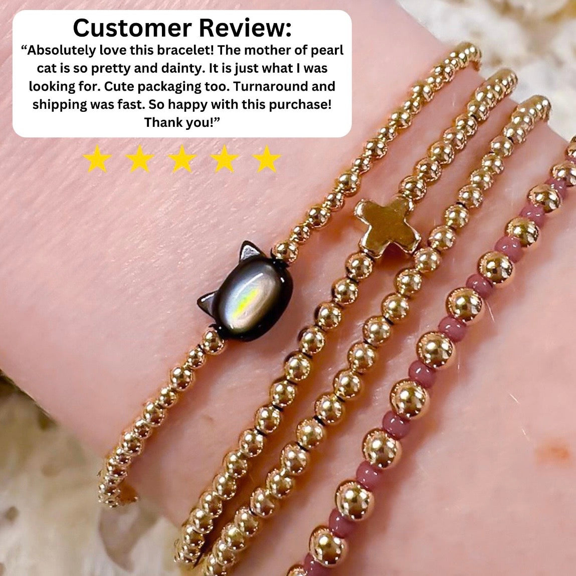 Mother of Pearl Cat Bracelets