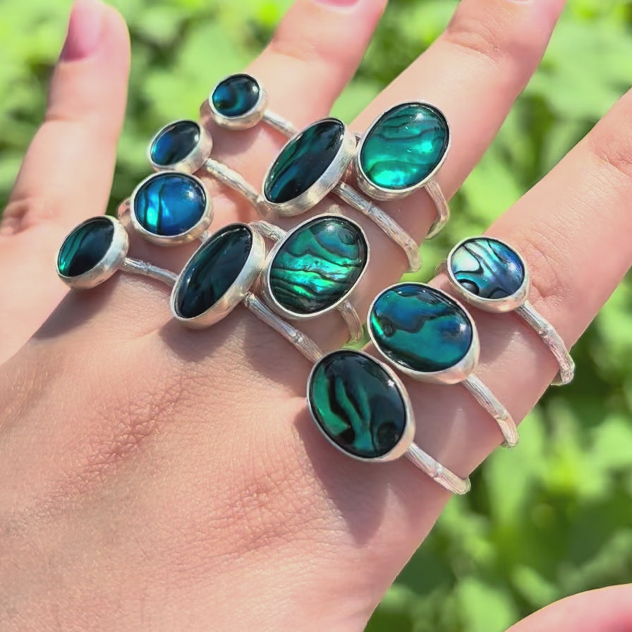Abalone Bamboo Ring (Small Oval)